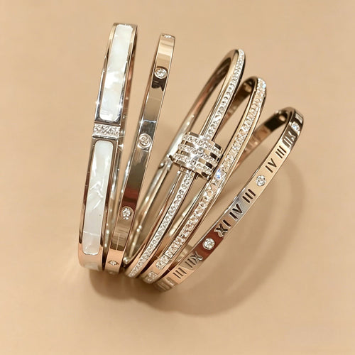 Ten-Gem Pavé Titanium Bangle