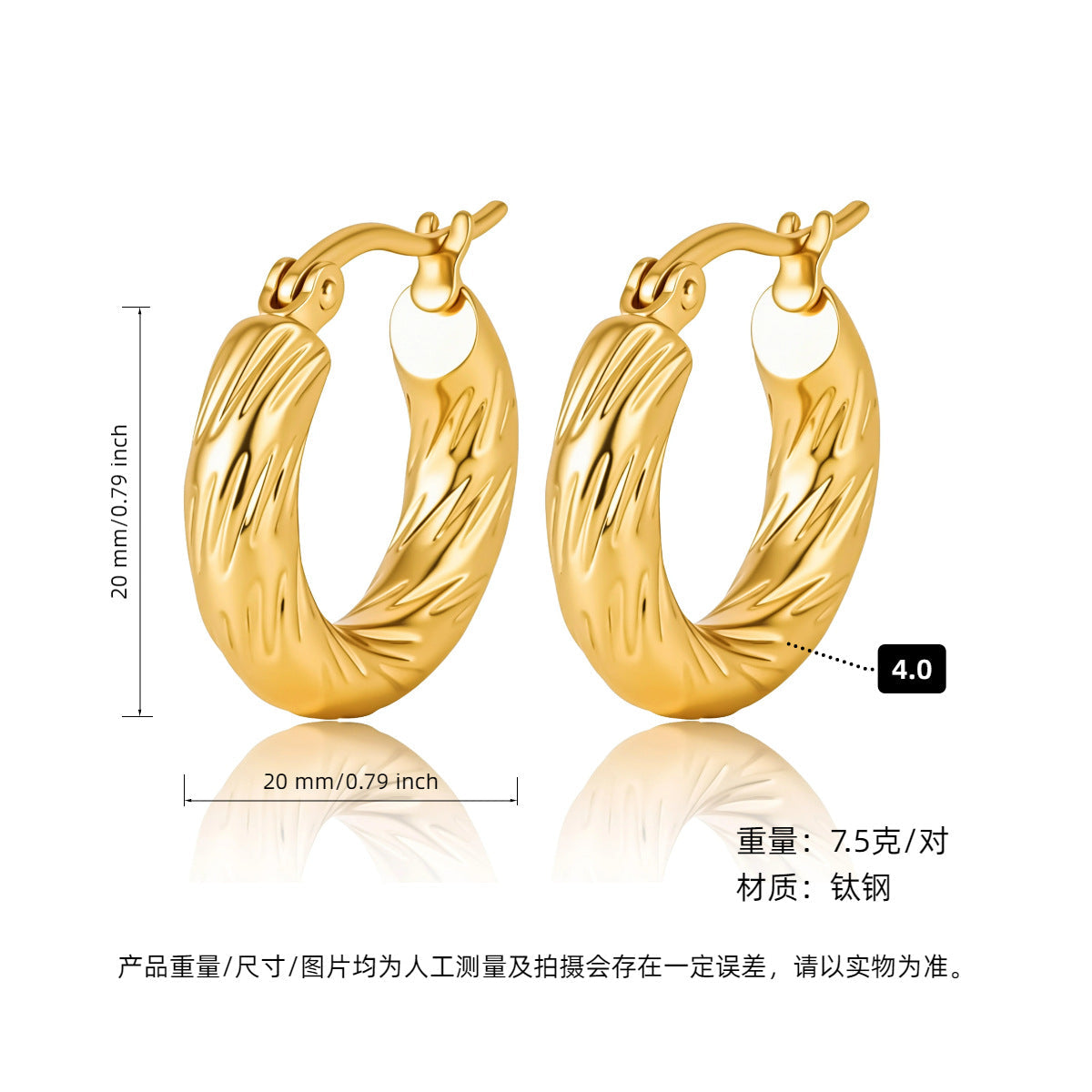 GOLDURA® LUXE C-HOOP EARRINGS