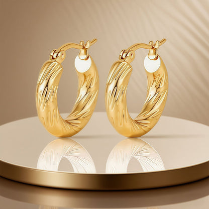 GOLDURA® LUXE C-HOOP EARRINGS