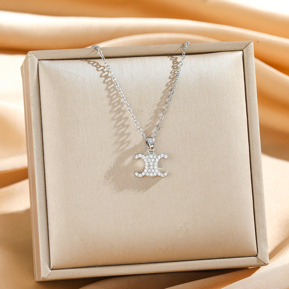 Pavé Arc de Triomphe Medallion Necklace