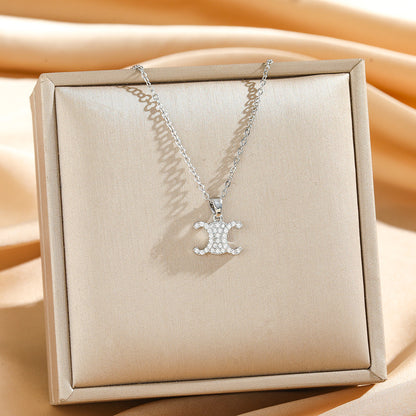 Pavé Arc de Triomphe Medallion Necklace