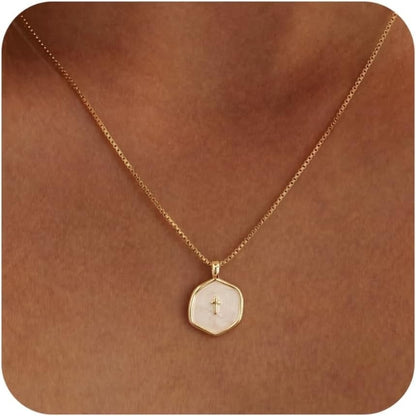 Minimalist Pavé Cross Pendant Necklace