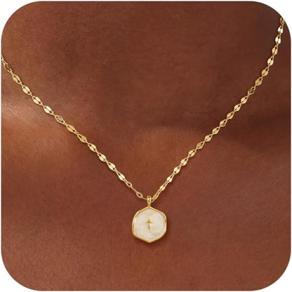 Minimalist Pavé Cross Pendant Necklace