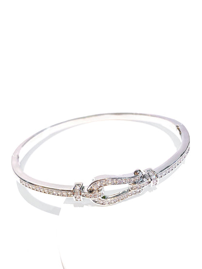 Horseshoe Buckle Pavé Bangle
