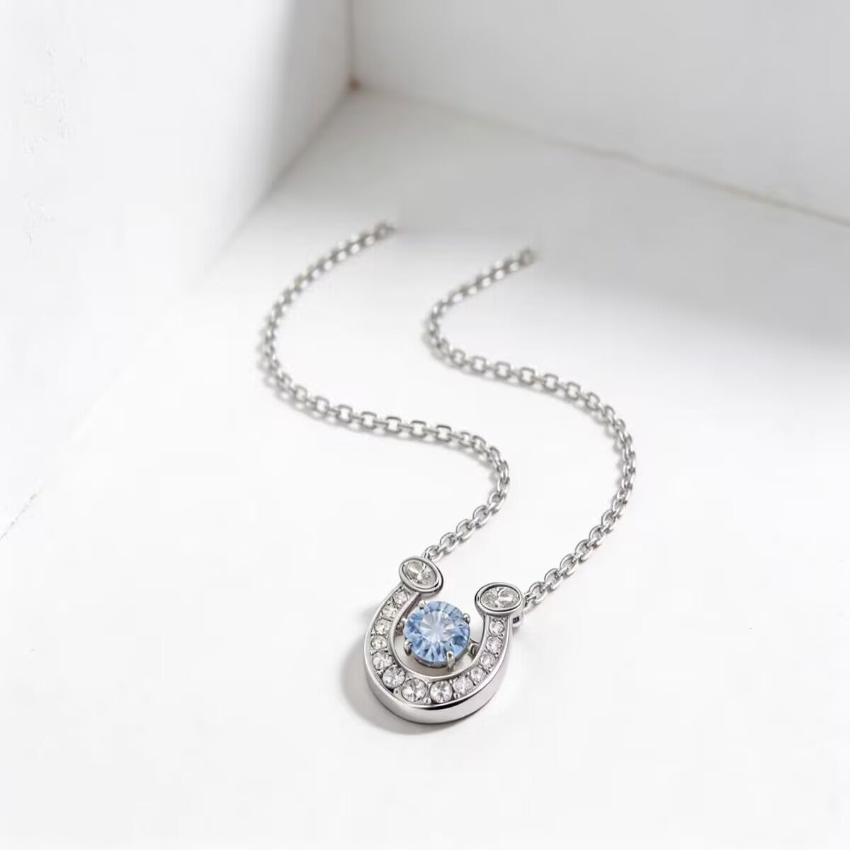 Pavé Horseshoe Charm Necklace