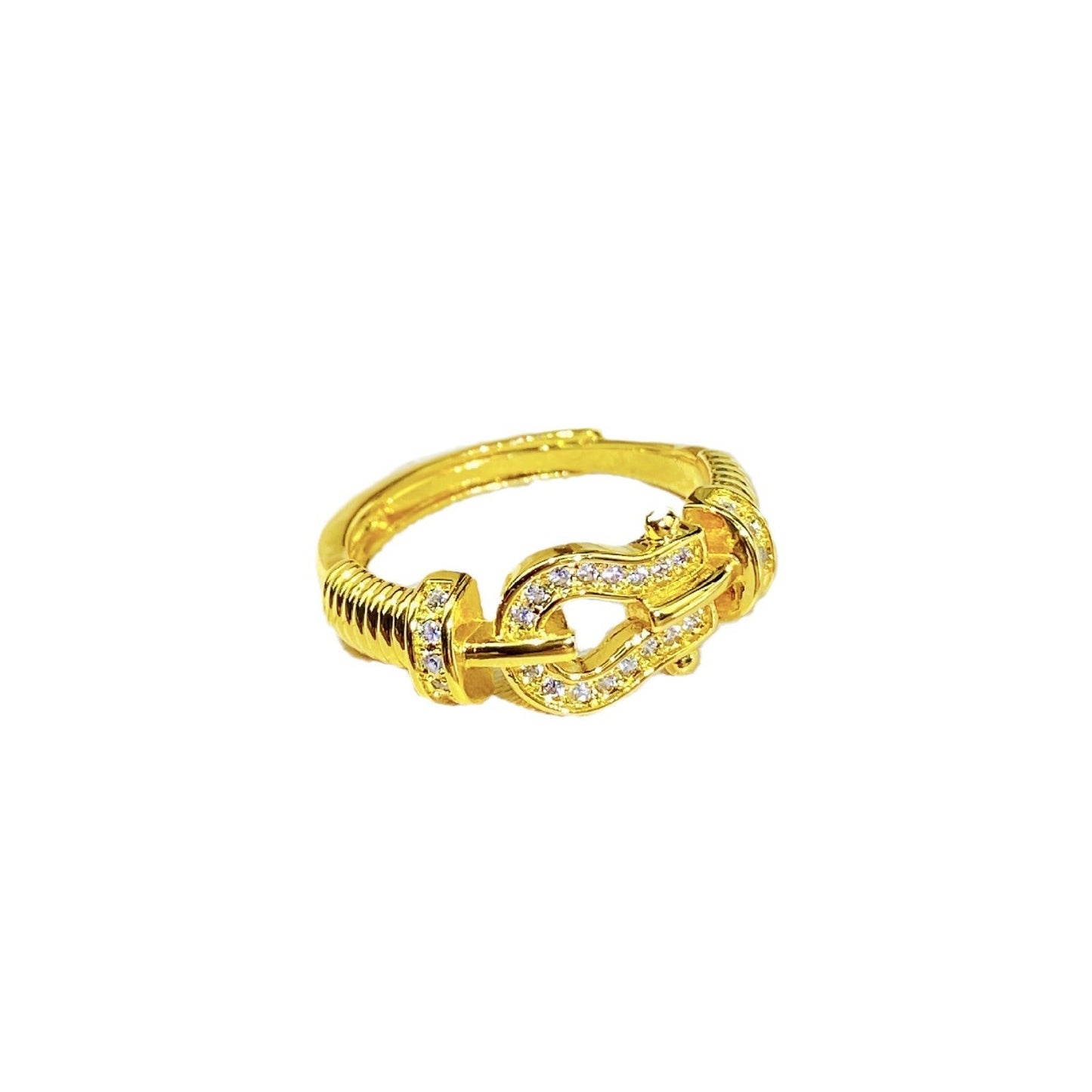 GOLDURA® PAVÉ HORSEBIT TWISTED RING