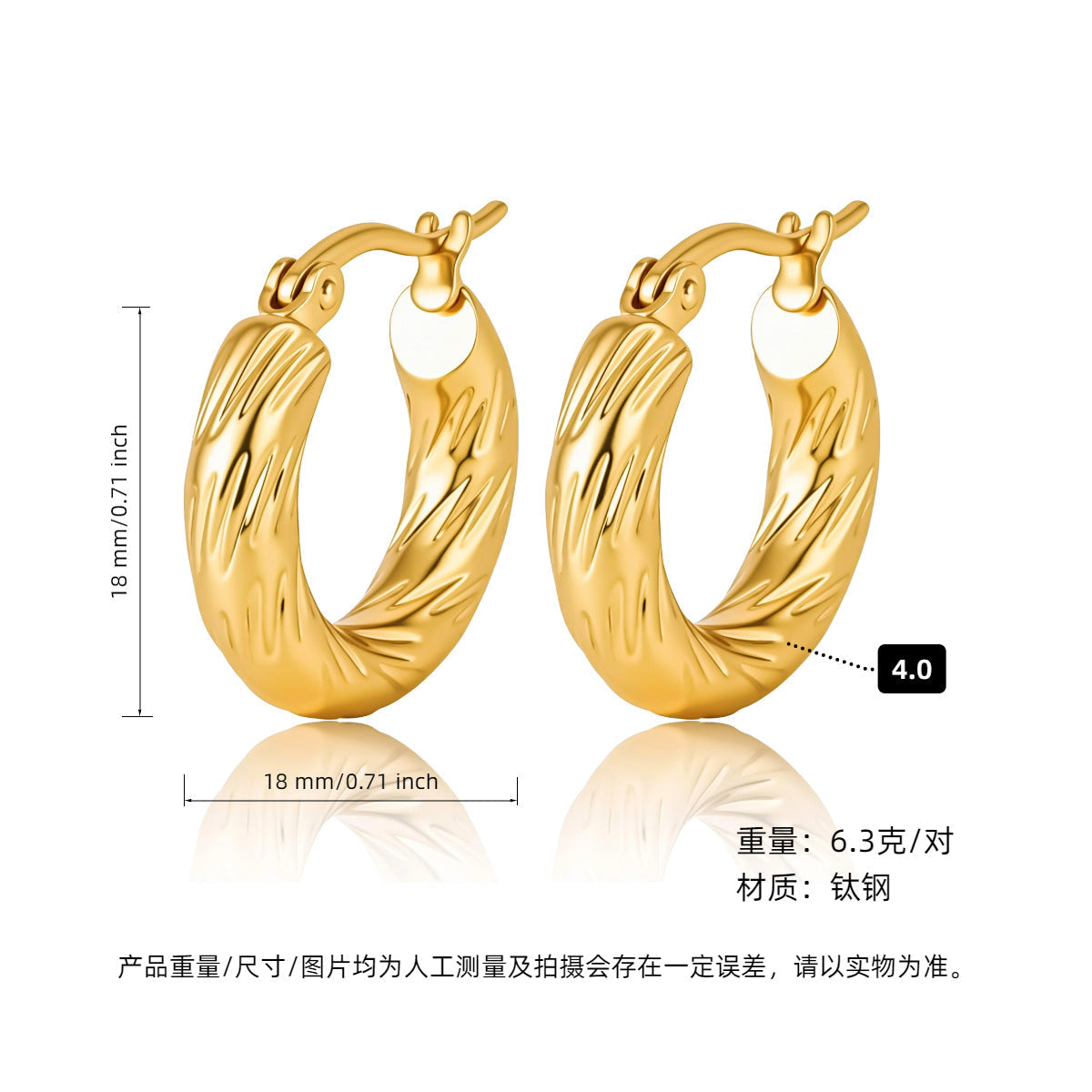 GOLDURA® LUXE C-HOOP EARRINGS