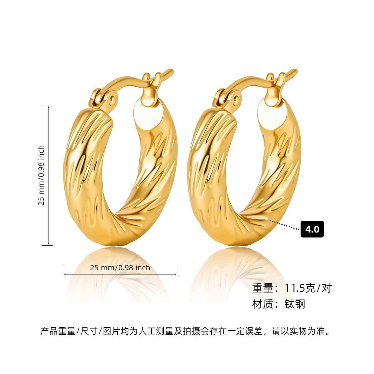 GOLDURA® LUXE C-HOOP EARRINGS