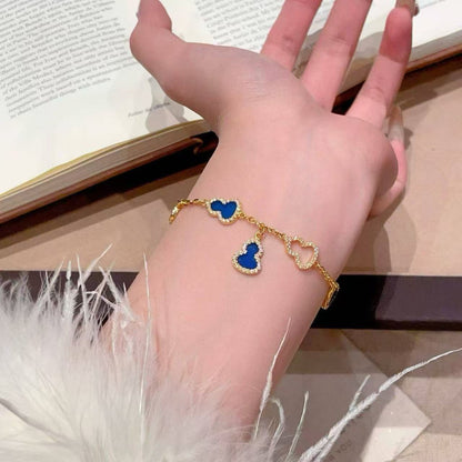 Vintage Cobalt Gourd Crystal Bracelet