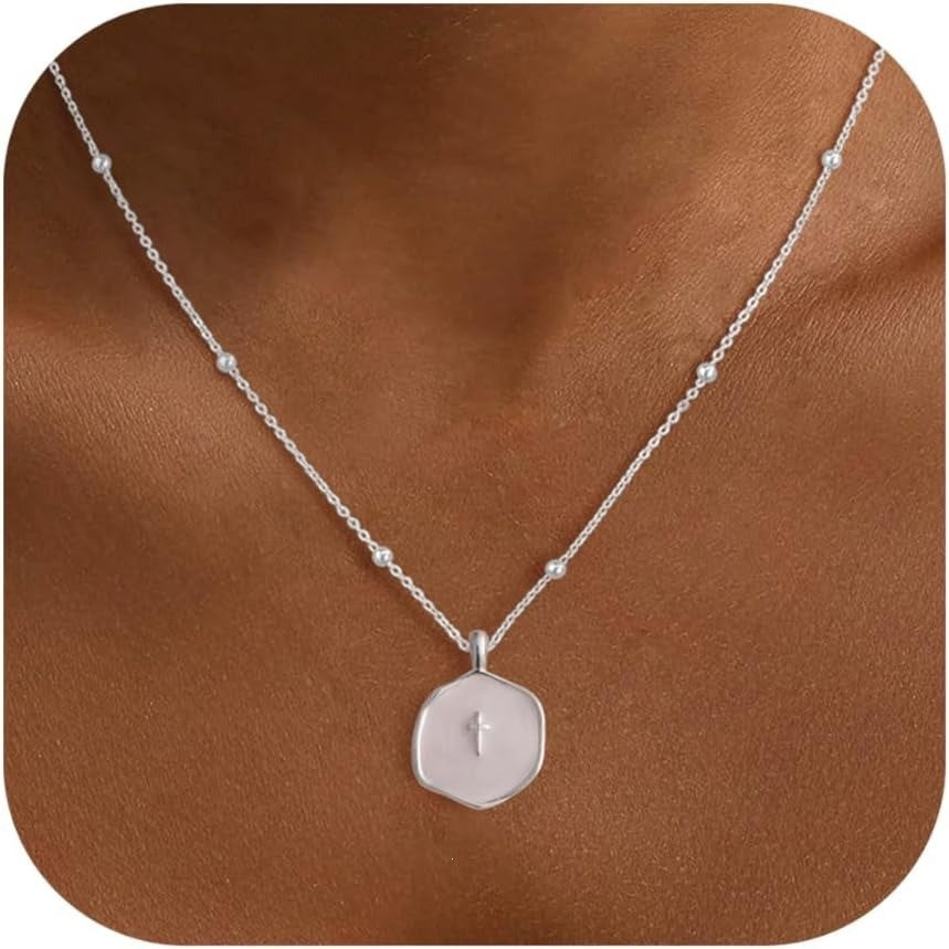 Minimalist Pavé Cross Pendant Necklace