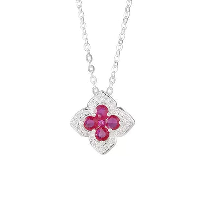 Crimson Clover Pavé Necklace