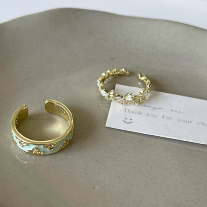 GOLDURA® ENAMEL BUTTERFLY ADJUSTABLE RING
