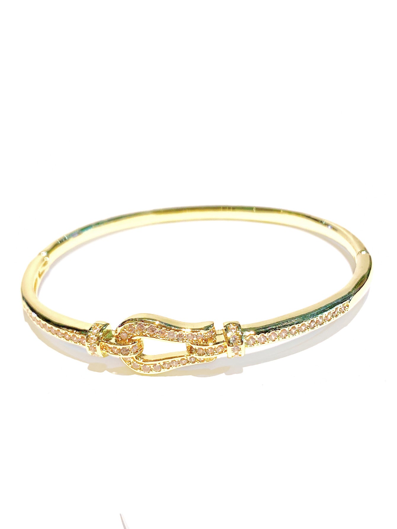 Horseshoe Buckle Pavé Bangle