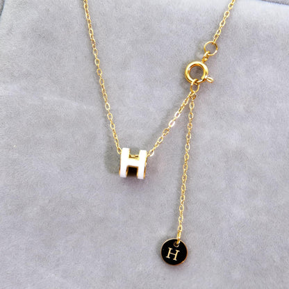 7mm小H项链mini H 字母吊坠项链女气质百搭锁骨链配饰