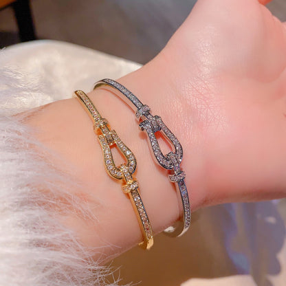 Horseshoe Buckle Pavé Bangle