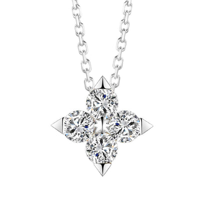 Minimalist Japanese Pavé Clover Necklace