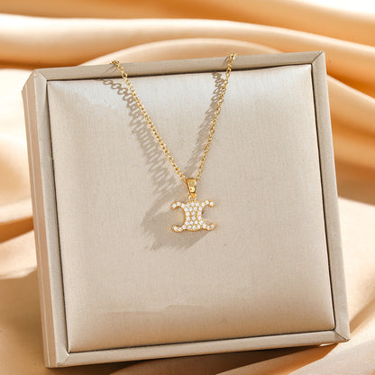Pavé Arc de Triomphe Medallion Necklace