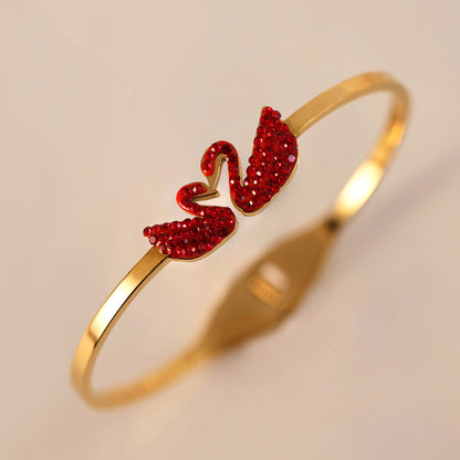 Golden Swan & Clover Bangle