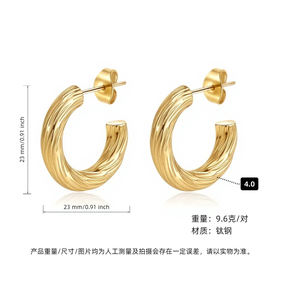 GOLDURA® LUXE C-HOOP EARRINGS