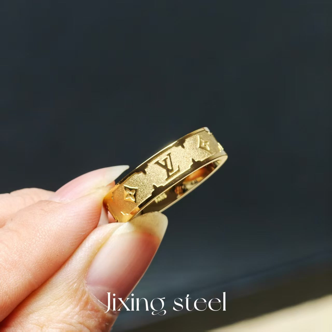 欧美跨境驴家老花钛钢戒指不掉色饰品对戒指环轻奢手饰首饰保色