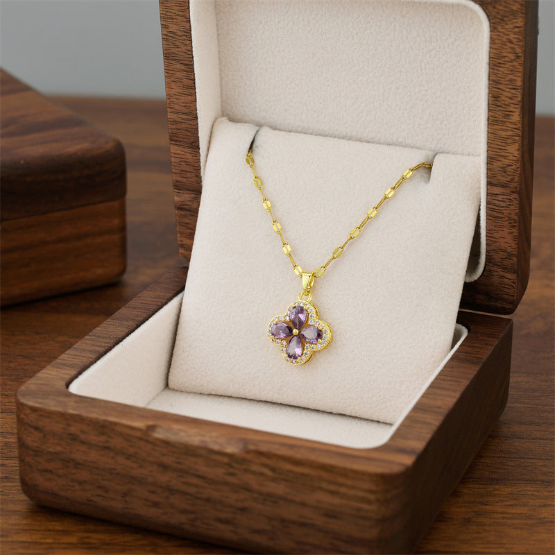 Clover Sparkle Pendant Necklace
