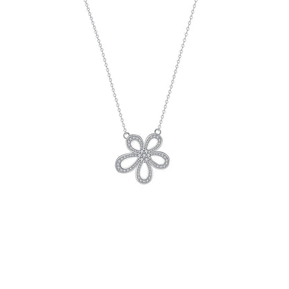 S925 Sunflower Halo Pendant Necklace
