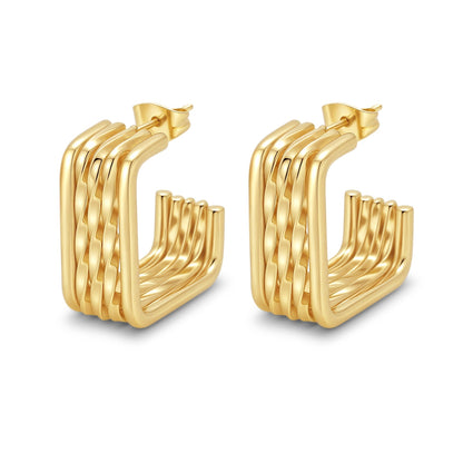 GOLDURA® SCULPTED HOOP EARRINGS