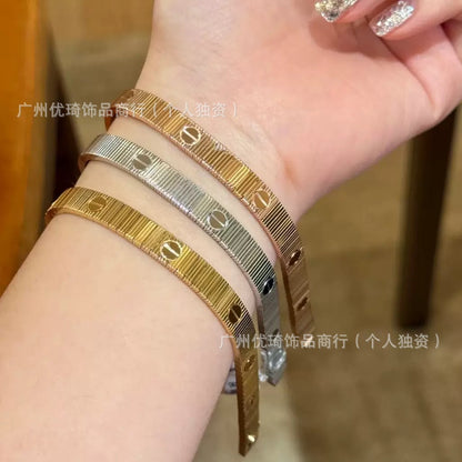卡加条纹螺丝手链新款手工高版本设计表带不绣钢时尚女士男士