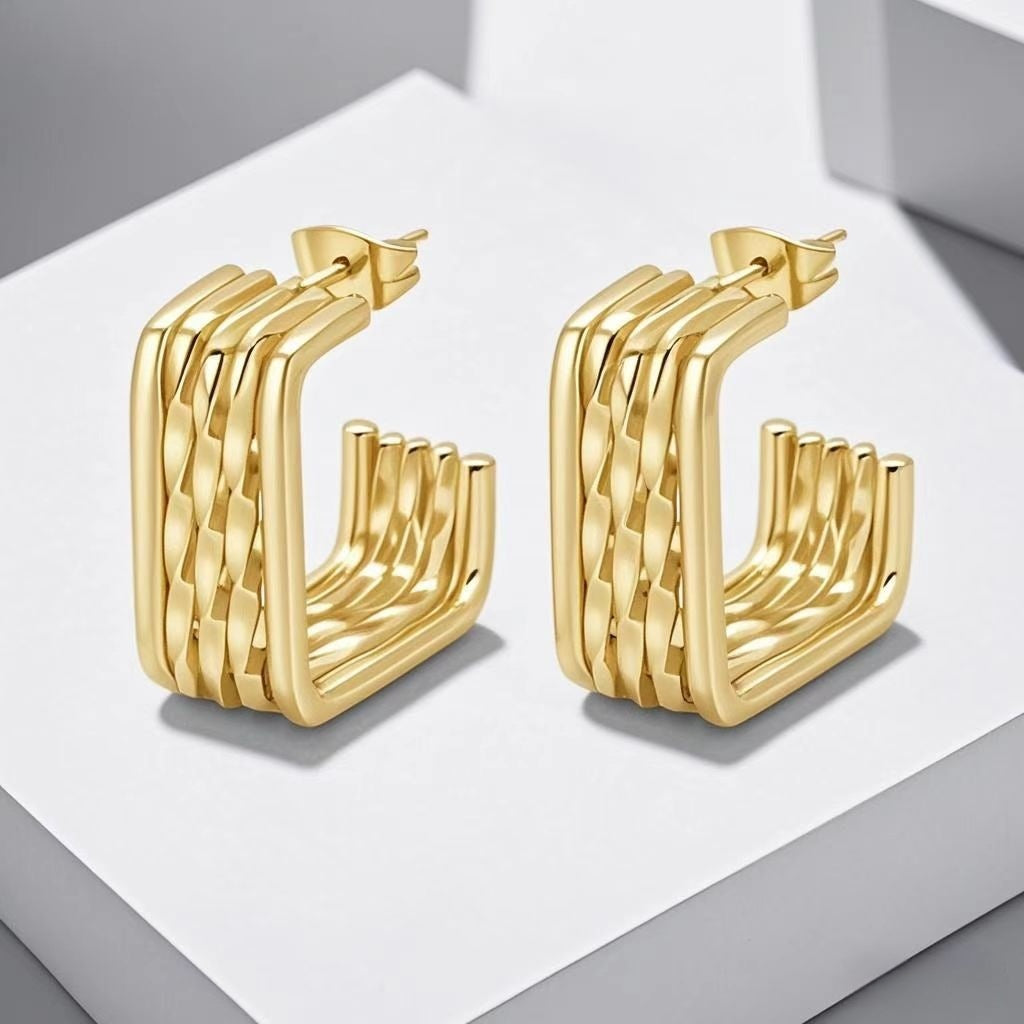 GOLDURA® SCULPTED HOOP EARRINGS