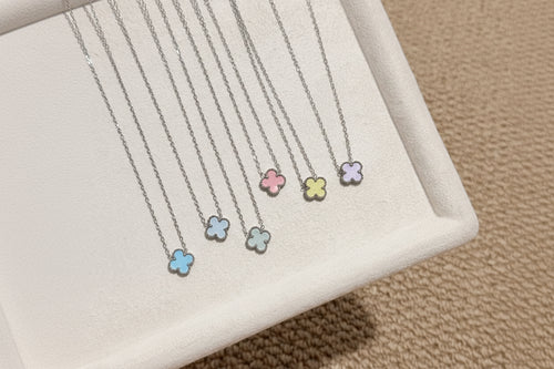 Pastel Macaron Clover Necklace