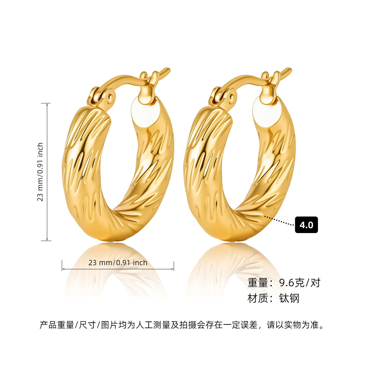 GOLDURA® LUXE C-HOOP EARRINGS