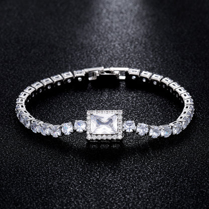 Geometric Emerald-Cut Tennis Bracelet