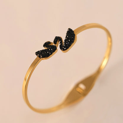 Golden Swan & Clover Bangle