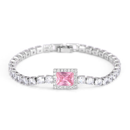 Geometric Emerald-Cut Tennis Bracelet