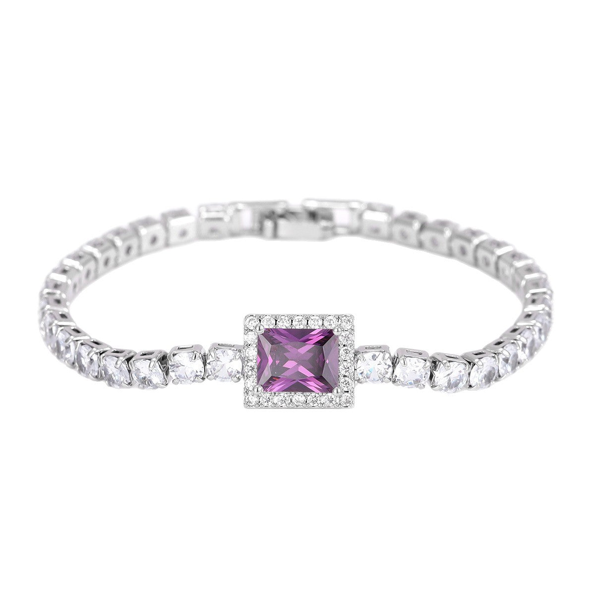 Geometric Emerald-Cut Tennis Bracelet