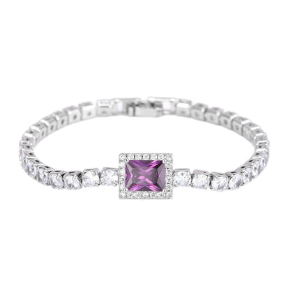 Geometric Emerald-Cut Tennis Bracelet