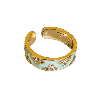 GOLDURA® ENAMEL BUTTERFLY ADJUSTABLE RING