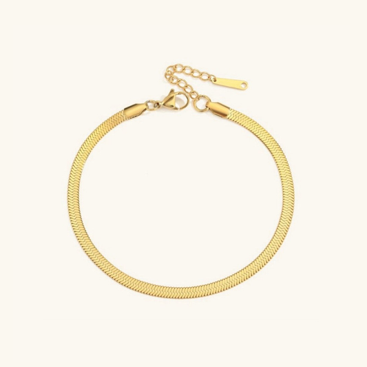 GIA GOLD HERRINGBONE ANKLET