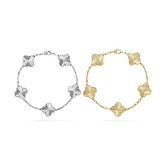 CLOVER BRACELET SET | GOLD SILVER