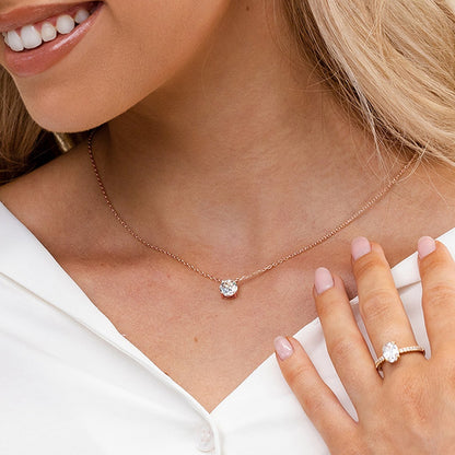 SOLITAIRE NECKLACE | ROSÉGOLD