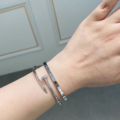 NAIL BRACELET THIN | SILBER