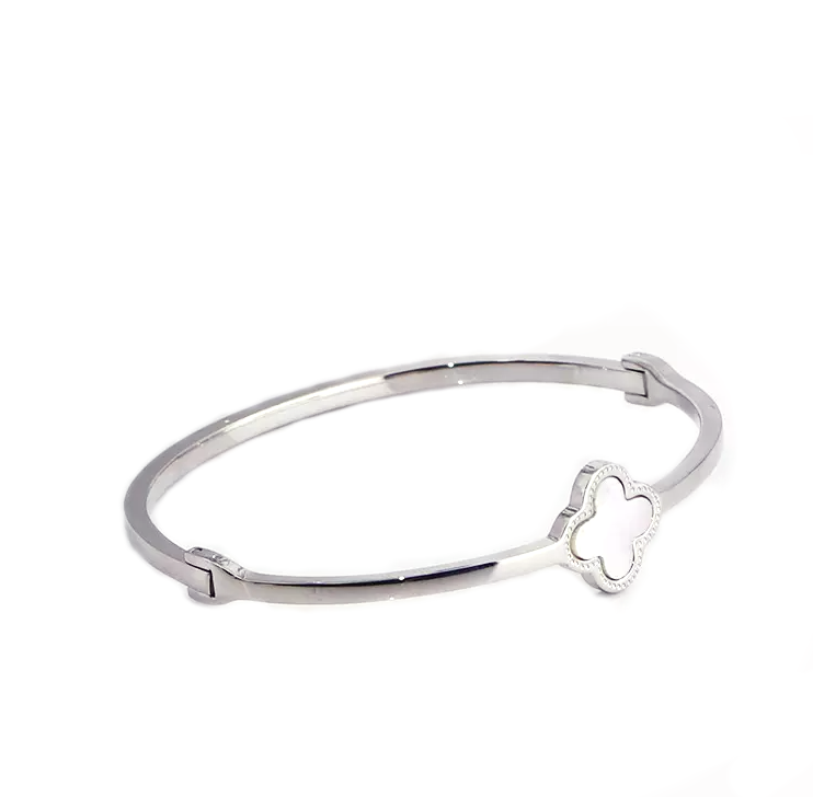 MOTHER OF PEARL CLOVER BANGLE