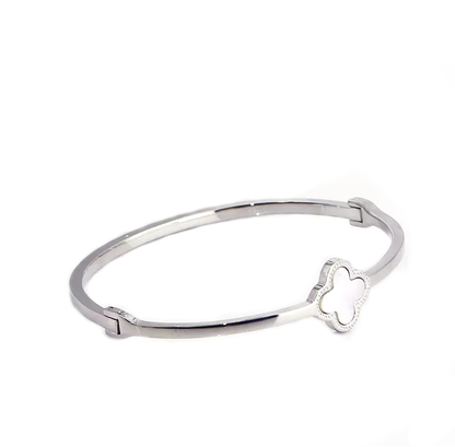 MOTHER OF PEARL CLOVER BANGLE